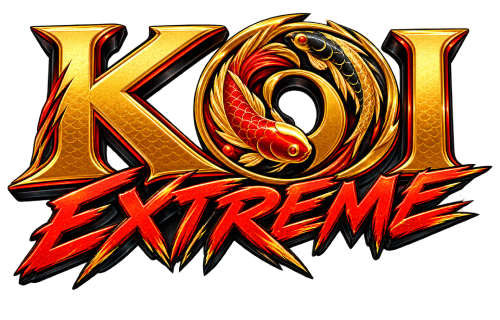Koi Extreme Casino Logo - Golden Koi and Extreme Typography